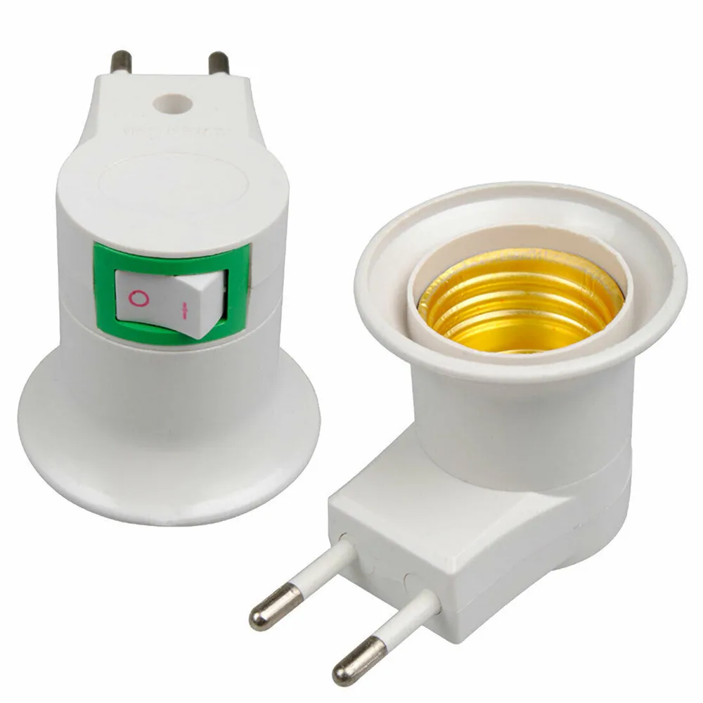

E27 Plug-in Screw Base Light Bulb Lamp Socket Holder Adaptor EU Plug AC Power 220V EU Plug Socket lamp Holder Bulb