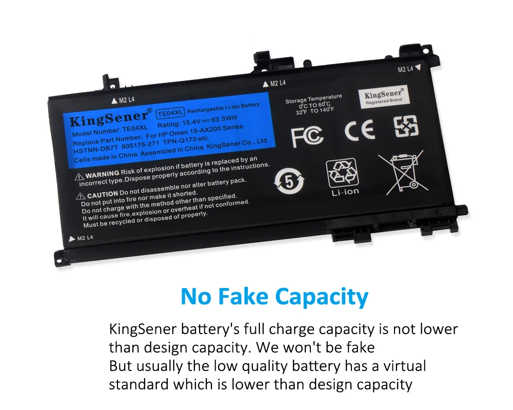 Kingsener-bateria para Computador Portátil Te04xl hp Omen 15-ax200 15-axembaltx 15-ax210tx 15-ax235nf Ax202n Bc15200 segundo 905277855 Baterias p/ laptop - Imagem 2