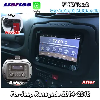 

Liorlee For Jeep Renegade 2014-2018 Car Android Carplay GPS Navi maps Navigation DVD CD Player Radio Stereo Bluetooth Multimedia