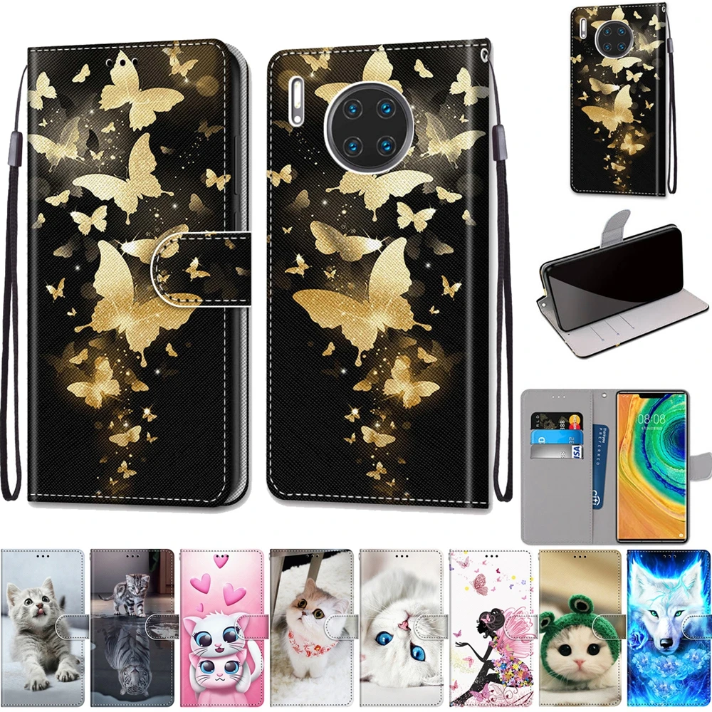Кожаный чехол для huawei mate 30 Pro 20 Lite роскошный 3D кошелек откидной Магнитный телефона