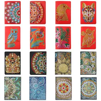 

DIY Special Shaped Diamond Painting Leather Passport Protection Cover Handicraft Gift For Xmas Leather Embroidery Passport Cover