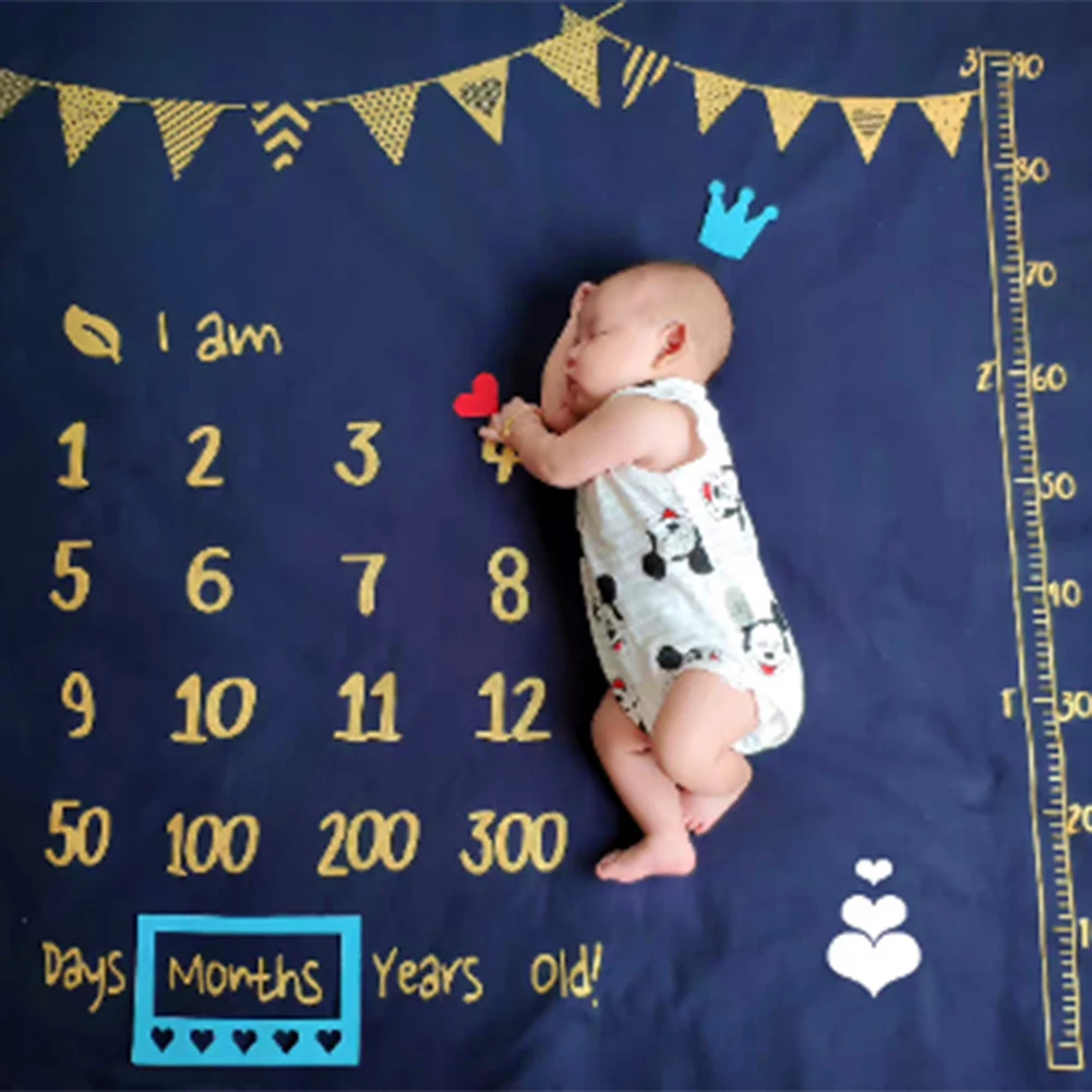 

Newborn Baby Kids Photography Mat Hanging Background Banner Monthly Number Milestone Blanket Infant Photography Background Pad