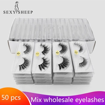 

Wholesale Eyelashes Multi-pack 3D Mink Lashes Natural False Eyelashes Hand Made Makeup Eye Lashes mix Mink Eyelashes Bulk Lashes