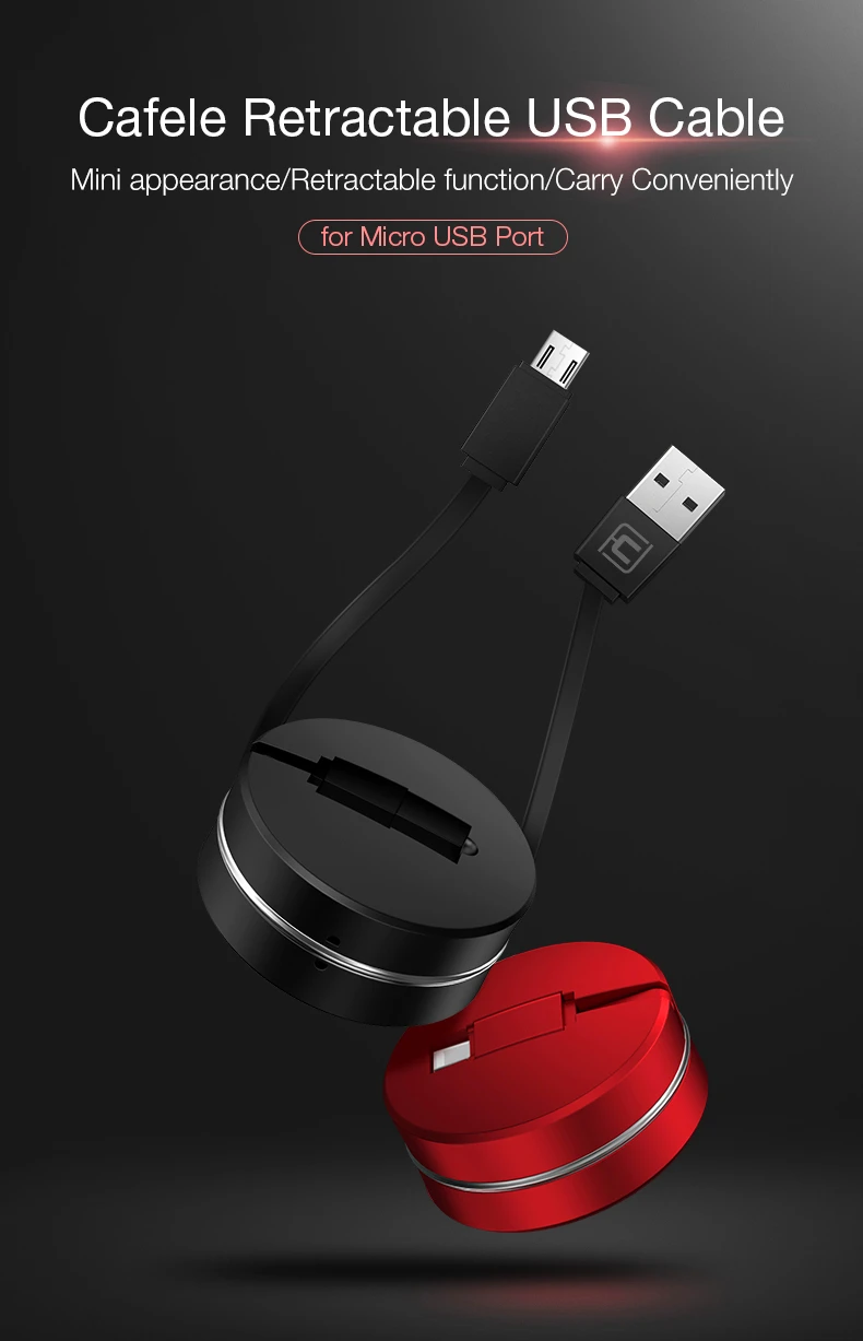 Cafele Micro USB кабель для samsung Xiaomi huawei выдвижной портативный Micro USB кабель Быстрая зарядка для Xiaomi USB Micro кабель