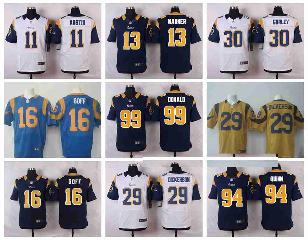 Stitiched, Los Angel Джаред Гофф, Eric, Todd garley II, Aaron Donald, Nick Foles Elite для мужчин Джерси