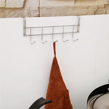 

1Pc Multifunctional Stainless Steel Simple And Convenient Punch-Free Hook Hanger Towel Rack Kitchen Bathroom Hook Rack