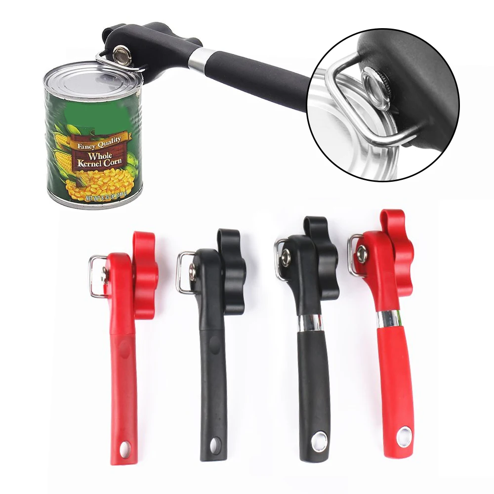 

Safety Easy Stainless Steel Manual Can Opener Professional Effortless Openers with Turn Knob Household Kitchen Tools