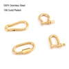 100% Stainless Steel Clasp For Jewelry Finding Strong Shackle U Carabiner Snap Hook Charm Climbing Spiral Buckle Horseshoe Clasp ► Photo 3/6
