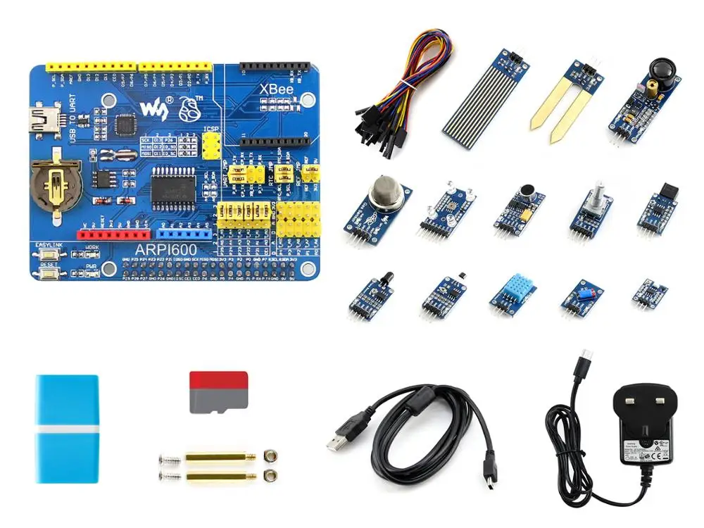 Raspberry Pi 4 Model B Sensor Kit, with 13 Popular Sensors - Комплект: PI4B Sensor Acce UK