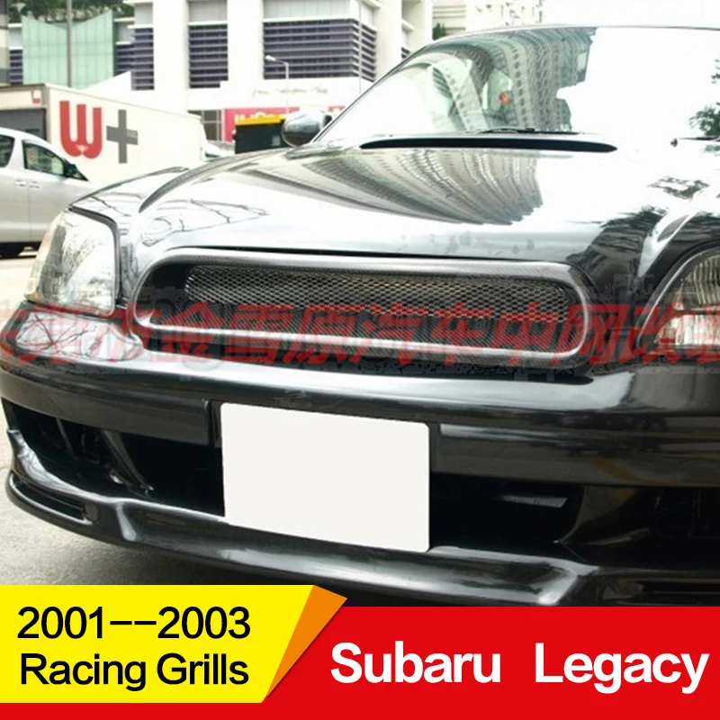 Использование для Subaru Legacy Racing Grills 2001 02 03 год углеродное волокно Refitt Передняя Центральная гоночная решетка крышка аксессуары