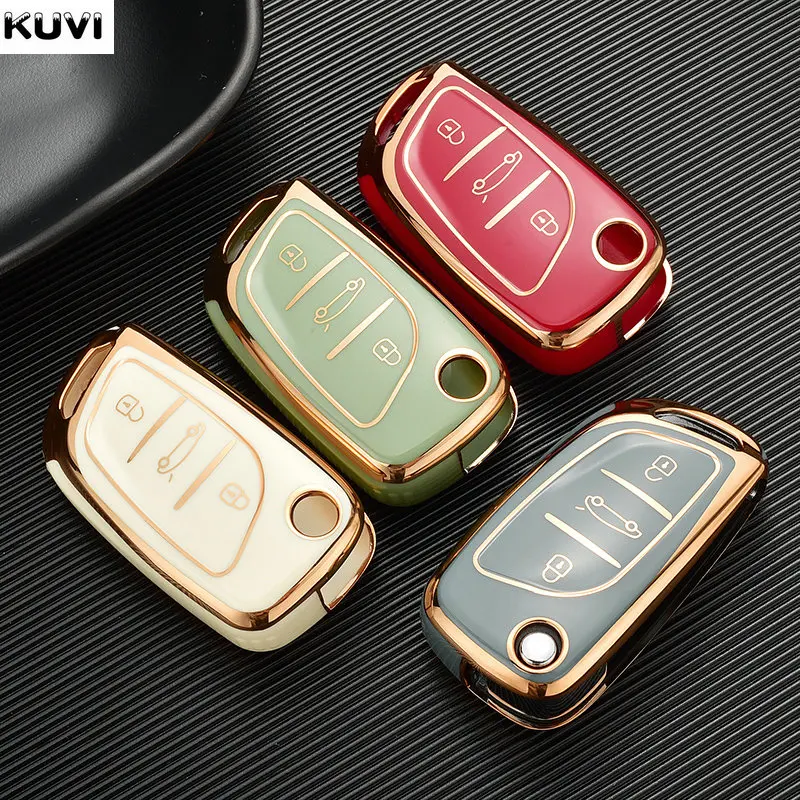 Tpu Car Flip Key Case Cover Shell Fob For Citroen C1 C2 C3 C4 C5 Xsara Pica - For Peugeot 306 407 807 For Ds Ds3 Ds4 Ds5 Ds6 - Racext™ - Citroen REMOTE CONTROLS AND KEYS - Racext 19