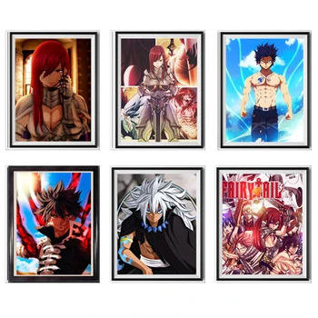 

Fairy Tail Erza Zeref Death Acnologia Anime Digital Illustration Picture Canvas Art Prints,8 x 10 Inches,No Frame,Set of 6