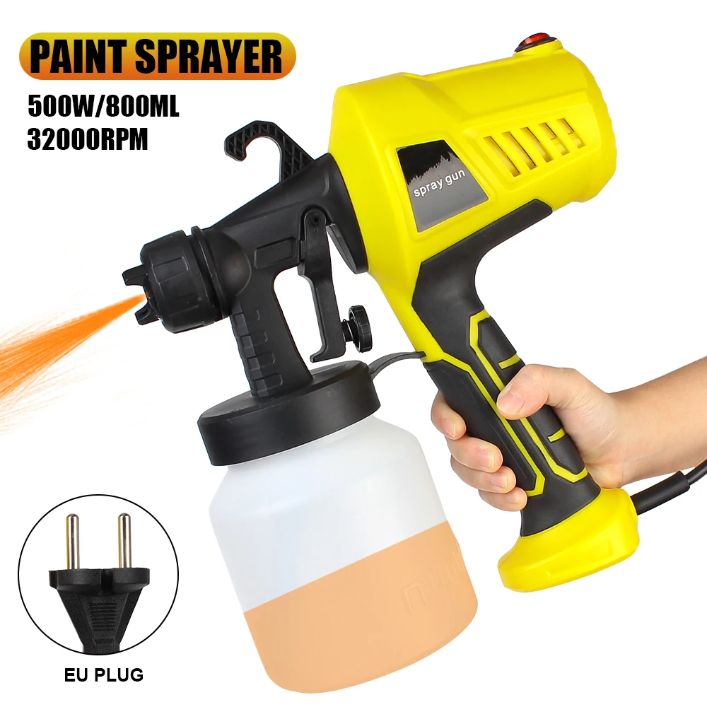 

Household Paint Sprayer Electric Spray Gun Easy Spraying 500W Power Tools With Paint Pot Spray Gun EU Plug Flow Control Airbrush