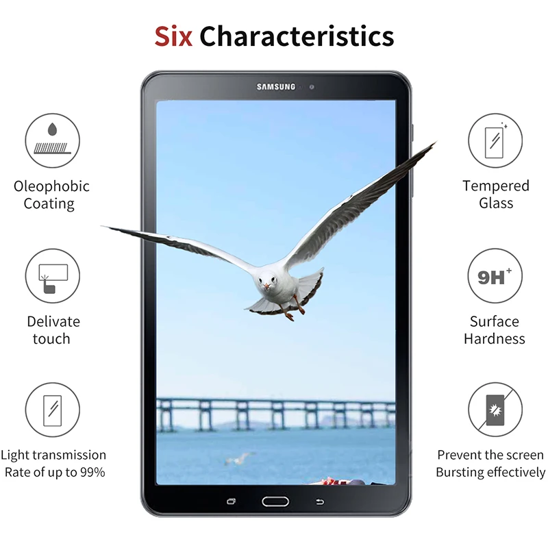 2PCS Tempered Glass Protective Film For 2016 Samsung Galaxy Tab A 10.1 SM-T580 T585 T587 Screen Protector Glass Protection touch pen tablet