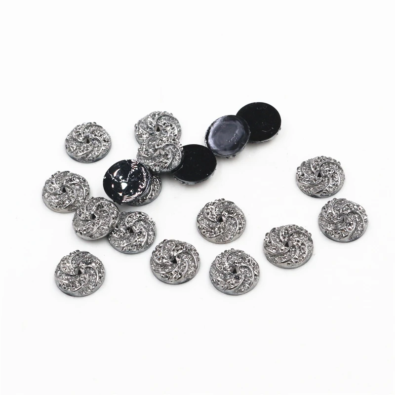 

New Fashion 40pcs 12mm Gun Black Colors Windmill Style Flat back Resin Cabochon For Bracelet Earrings accessories-G1-08