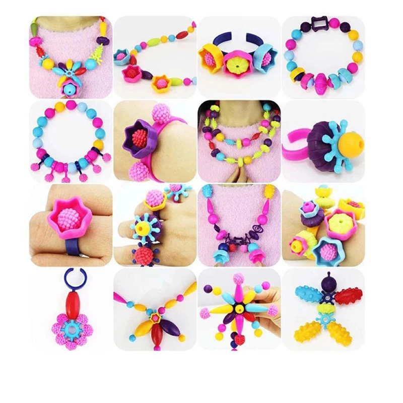 Diy Pop Beads Игрушки для девочек для творчества рукоделие Детские Поделки детские браслеты ювелирные изделия ручной работы Модный комплект игрушка для девочки подарок