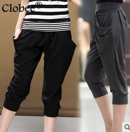 6XL 5XL размера плюс женская одежда ткань брюки Летний стиль Pantalon Femme Mujer хип-хоп бандажные шаровары K398