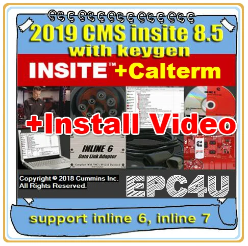 

2019 New INSITE 8.5 Electronic Service Tool V8.5 with Keygen+Install video + Calterm III Never Expire Can Work with Inline 6 7