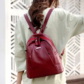 

Women's Backpack For School Teenagers Girls Pu Backpack Trave School Bag Rucksack Knapsack Mochila Antirrobo #T1G