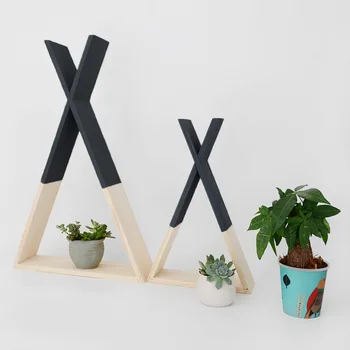 

Nordic-Style Wooden X Triangle Storage Rack Decorative Rack Creative Home Decoration Wall Hanging Wall Decoration Storage Rack