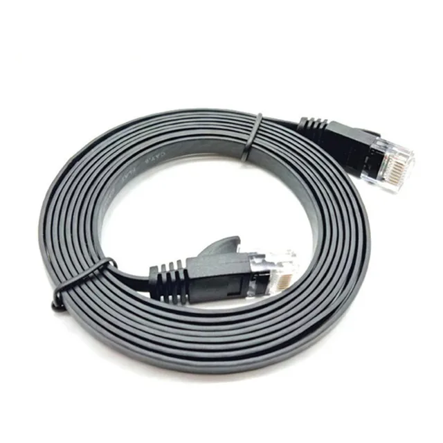 Patch Lead RJ45 Color : White LAN Ethernet 10m CAT6 Ultra-Thin Flat Ethernet Network LAN Cable Black 