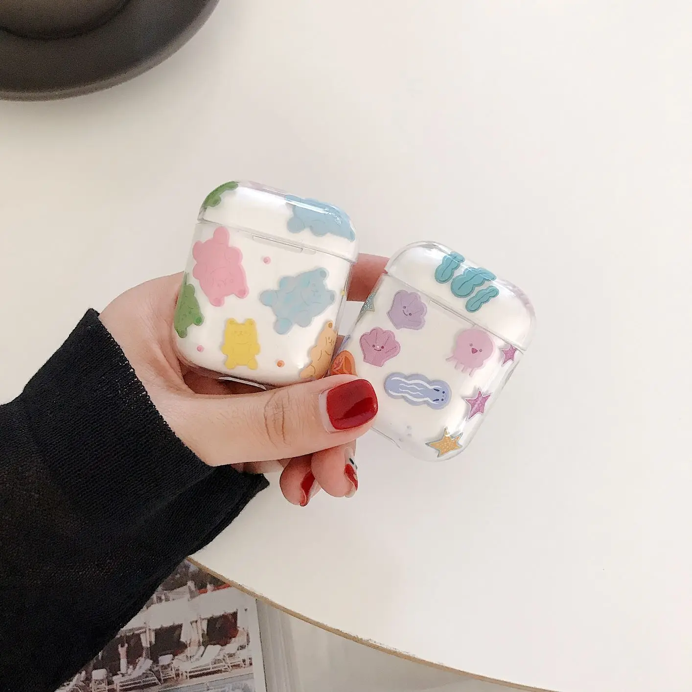 Прозрачный беспроводной чехол для зарядки наушников для Apple AirPods 1 2 чехол s Жесткий ПК Bluetooth коробка гарнитура прозрачный защитный чехол