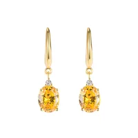 Kylee Oval Citrine Zircon Gemstone Earrings 1