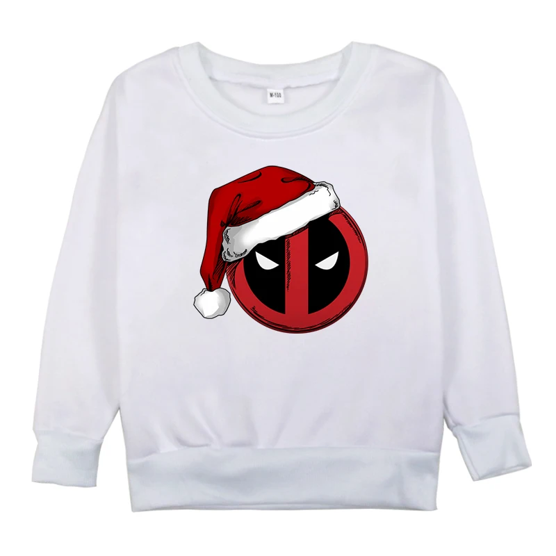 Hoodies 8 Осенне-зимние толстовки с капюшоном для маленьких девочек детская футболка для маленьких мальчиков и девочек принт с дэдпулом, топы с длинными рукавами, худи, одежда на Рождество - Цвет: Hoodies 8