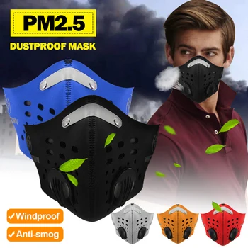 

Anti Pollution PM2.5 Mouth Mask Anti Dust Mask Activated Carbon Filter Respirator Windproof Allergy Proof Face Mask for Sports