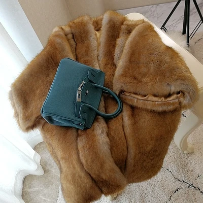 

MESHARE Autumn and Winter New Thick Loose Red Fox Fur Coat
