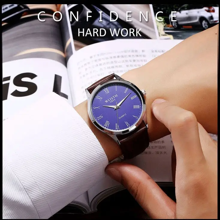 WLISTH Luxury Business Quartz Men's Watch Simple Fashion Student Steel Band Man Wristwatches Luminous Men Watches Reloj Hombre | Наручные