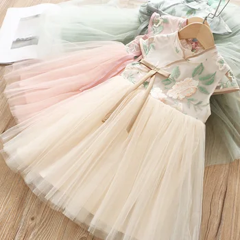 

5p204Tutu Embroidery Princess Baby Girl Dress 2020 Spring Party Wedding Easter Day Kid Dress For Girl Wholesale Child Clothes