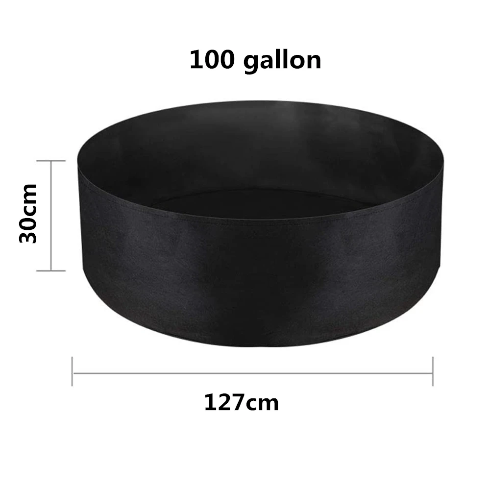 10/40/50/100 Gallons fabric garden raised bed round planting container grow bags fabric planter pot for plants nursery pot indoor flower pots Flower Pots & Planters