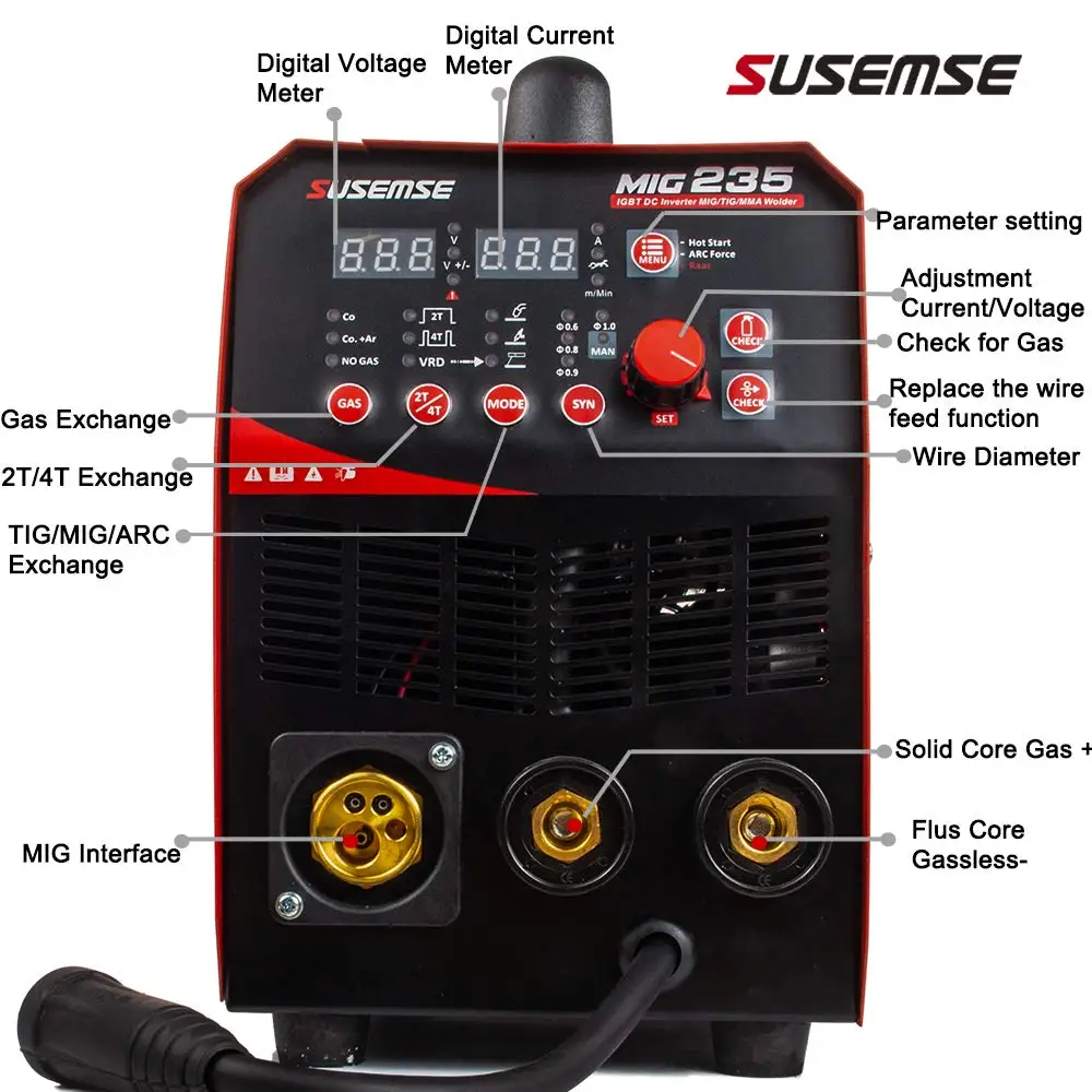 TIG/MMA/MIG Schweißer 3IN1 Combo Multi-Funktion Tosense Schweißen Maschine 220V Neue Design Gas/ kein Gas Schweißer MIG235 TIG/MMA/MIG Schweißer 3IN1 Combo Multi-Funktion Tosense Schweißen Maschine 220V Neue Design Gas/ kein Gas Schweißer MIG235