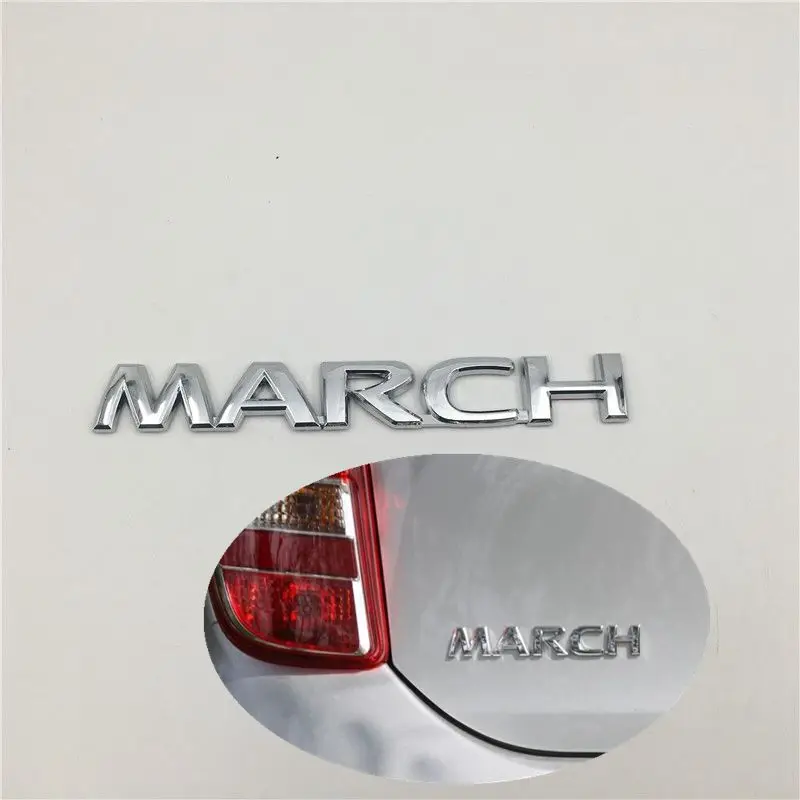 

For Nissan March Emblem Rear Trunk Tail Logo Letters Decals