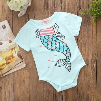 

Baby Girl Onesie Children Jumpsuit Short-sleeved Printed Thin Section Romper Girls Triangle Romper Vestidos De Verano Bodysuit