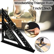 7/12 дюймов треугольная угловая линейка квадраты алюминиевый сплав для деревообработки скорость квадратный угол правило транспортиры измерительные инструменты, линейки