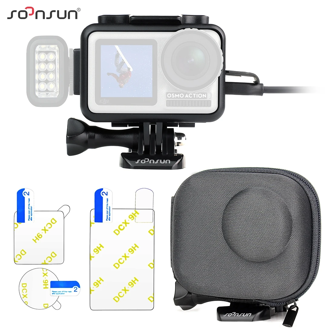 Защитная рамка SOONSUN + Противоударная мини сумка для хранения чехол пленка