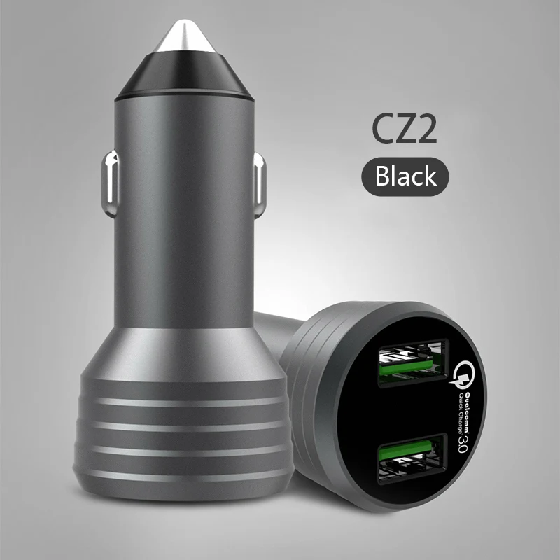 36 Вт Dual USB быстрое зарядное устройство QC 3,0 Автомобильное Зарядное устройство для iPhone samsung мобильного телефона 5В 3A Быстрая зарядка для телефона Xiaomi huawei - Тип штекера: CZ2 Black