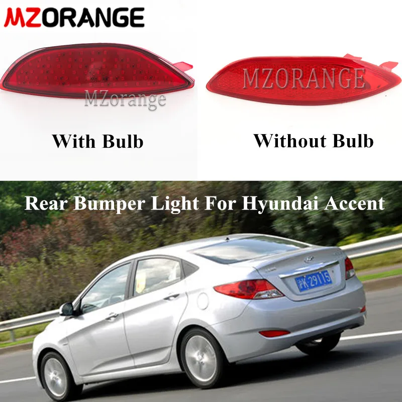 MZORANGE 2Pcs Rear Bumper Lamp For Hyundai Accent/Verna/Solaris