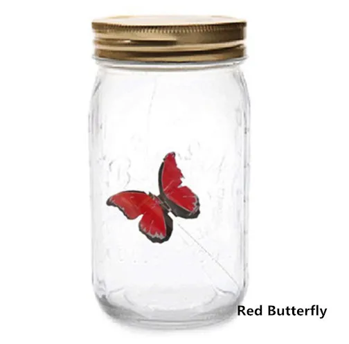 Red Butterfly ZINUO, новинка, светильник с бабочкой, с лампой, Романтический стеклянный светодиодный светильник, бабочка в баночке, подарок на день Святого Валентина, украшение для дома - Цвет: Red Butterfly