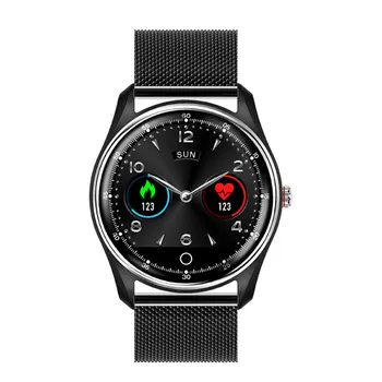 

Smart Watch Wristband Heart Rate Blood Pressure Sports Bracelet IP68 Waterproof,Black,Steel Strap