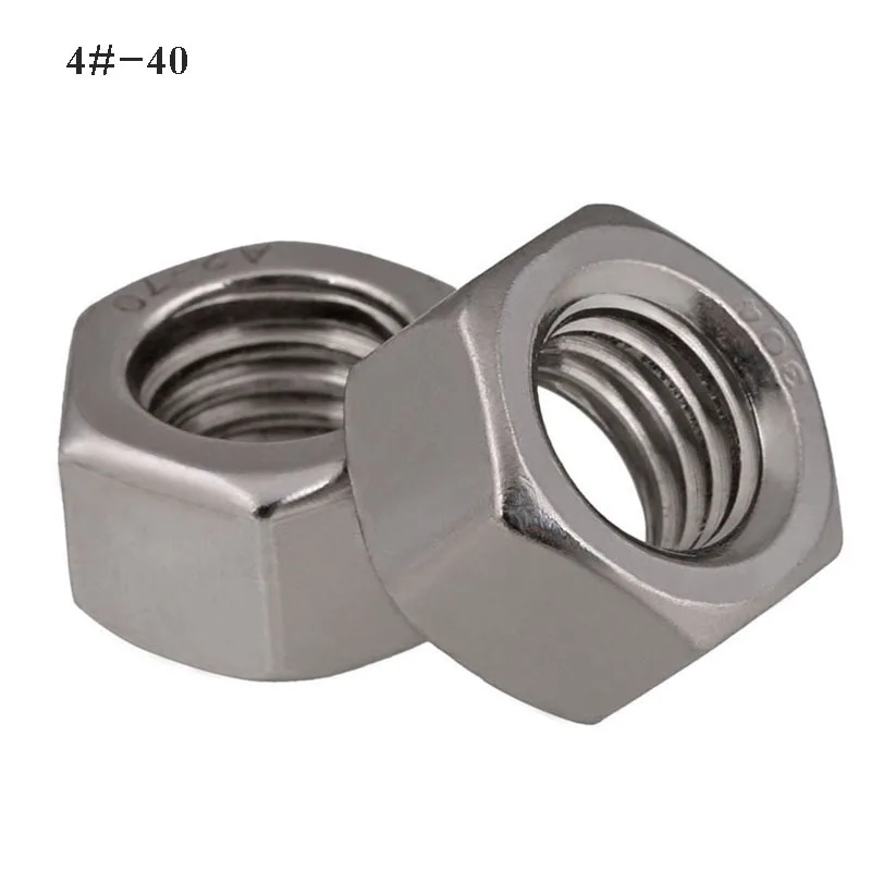 Silver 5 шт. 304 Нержавеющая сталь нам Стандартный Американский формы Шестигранная гайка UNC шестигранные гайки 1/2 1/4 3/4 3/8 5/16 5/8 7/16 4#6#8#10#12 - Цвет: Silver