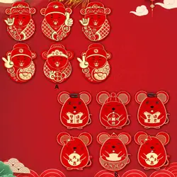 6 шт новогодний красный счастливый конверт 2020 год крысы Hong Bao конверт для денег на Лунный Новый год, праздник весны красный конверт подарок