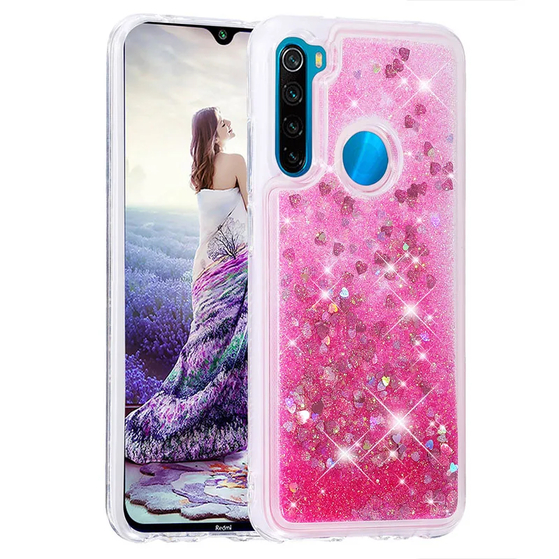 Блестящий Жидкий чехол для Xiao mi Red mi Note 8 Cute Dyna mi c Quicksand силиконовый мягкий чехол Xao mi xiomi Red mi Note8 Pro 7 6 5 4X 5A