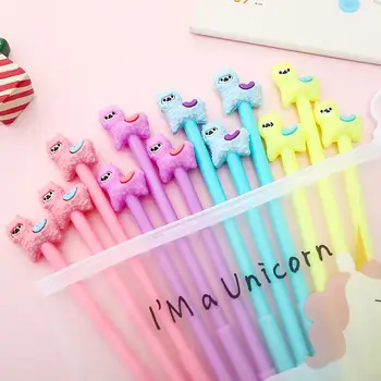 

12/100Pcs Set Colored Funny Alpaca Cute Kawai Gel Pen Stationery Kawaii Office Accessory Back to School Supply Stationary Thing