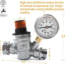 Клапан регулятора давления воды с манометром 160 PSI и фильтром на входе из нержавеющей стали, клапан регулятора RV