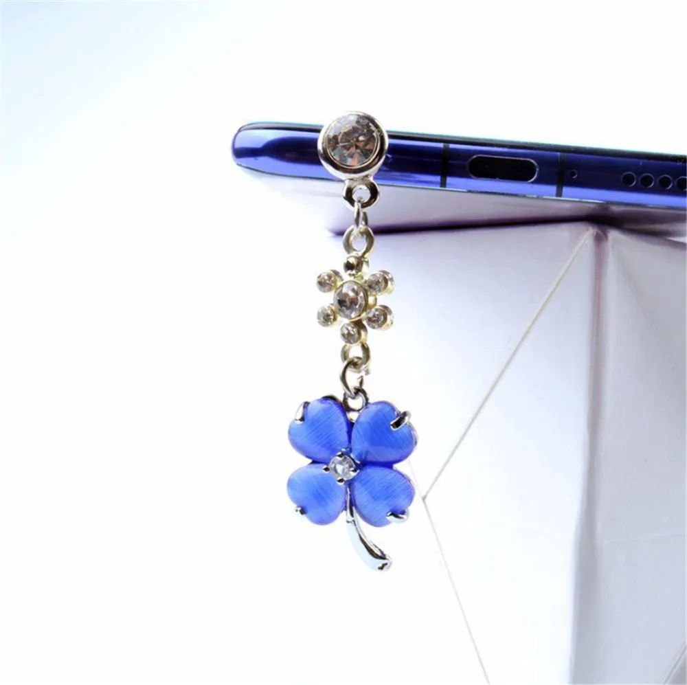 Antipolvo para auriculares de 3,5 мм con diamantes de imitación para Iphone para samsung y enchufe Универсальный para мобильный телефон Case