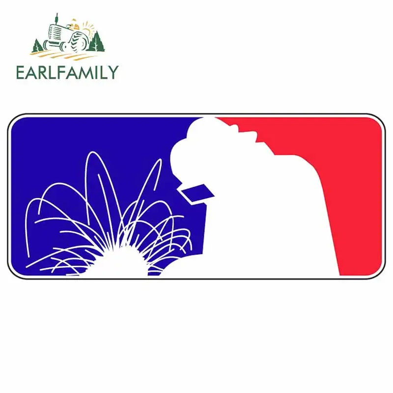 EARLFAMILY 13 см x 10 3 для сварщика синий и красный цвета наклейки автомобиля лобового