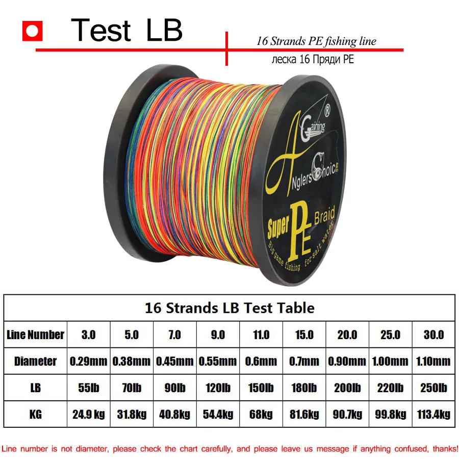 Braid Fishing Line 1500M 1640Yds 6-100LB Test Color Select